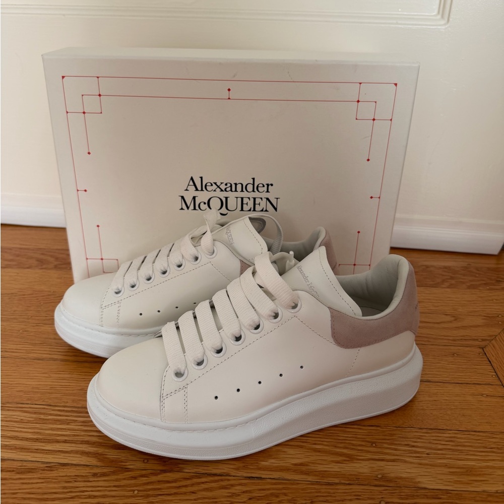 Alexander McQueen White and Pink Sneakers